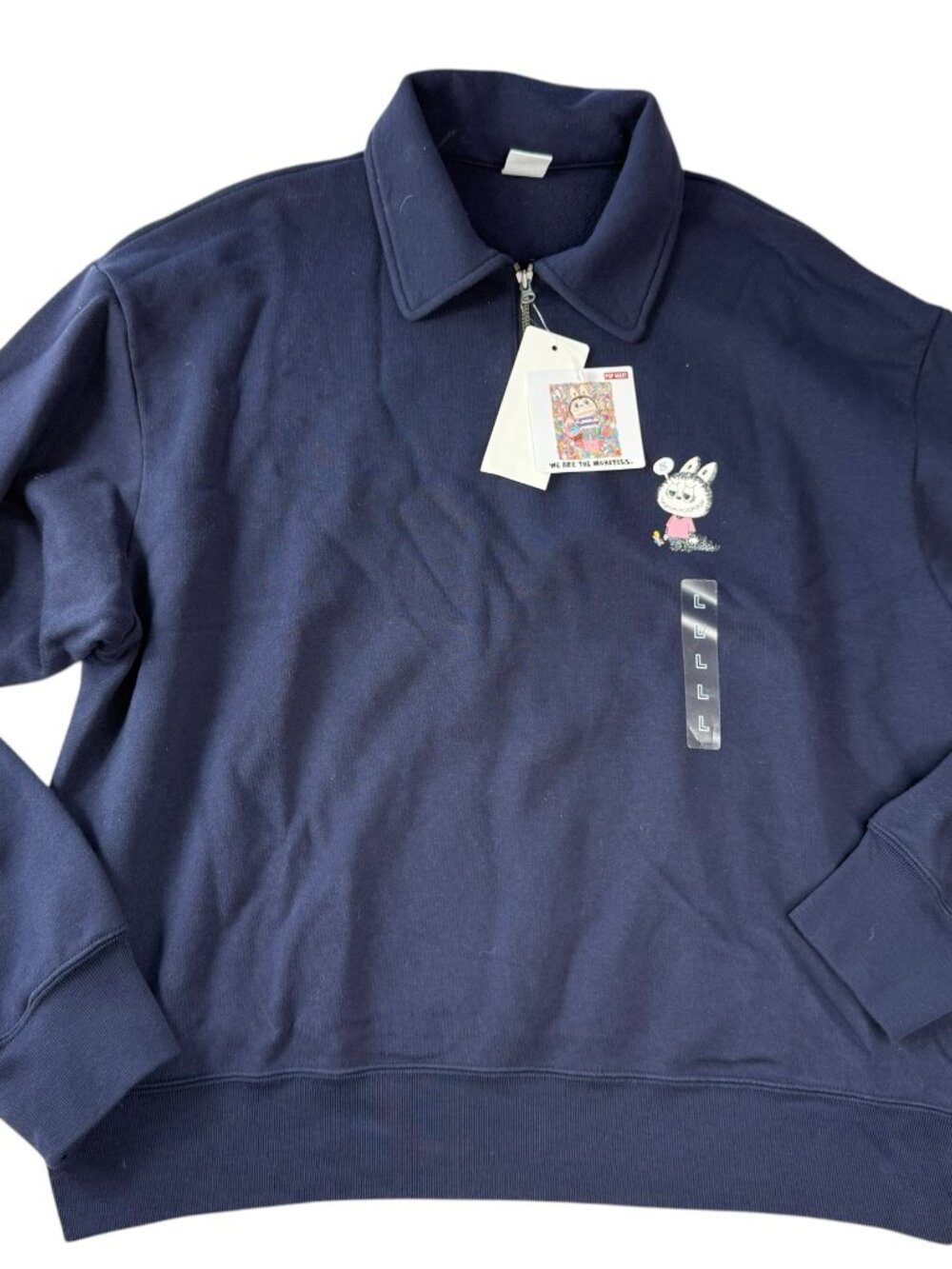 UNIQLO x POP MART We Are The Monsters.  Zip Pullover Sweater Sweatshirt Womns L